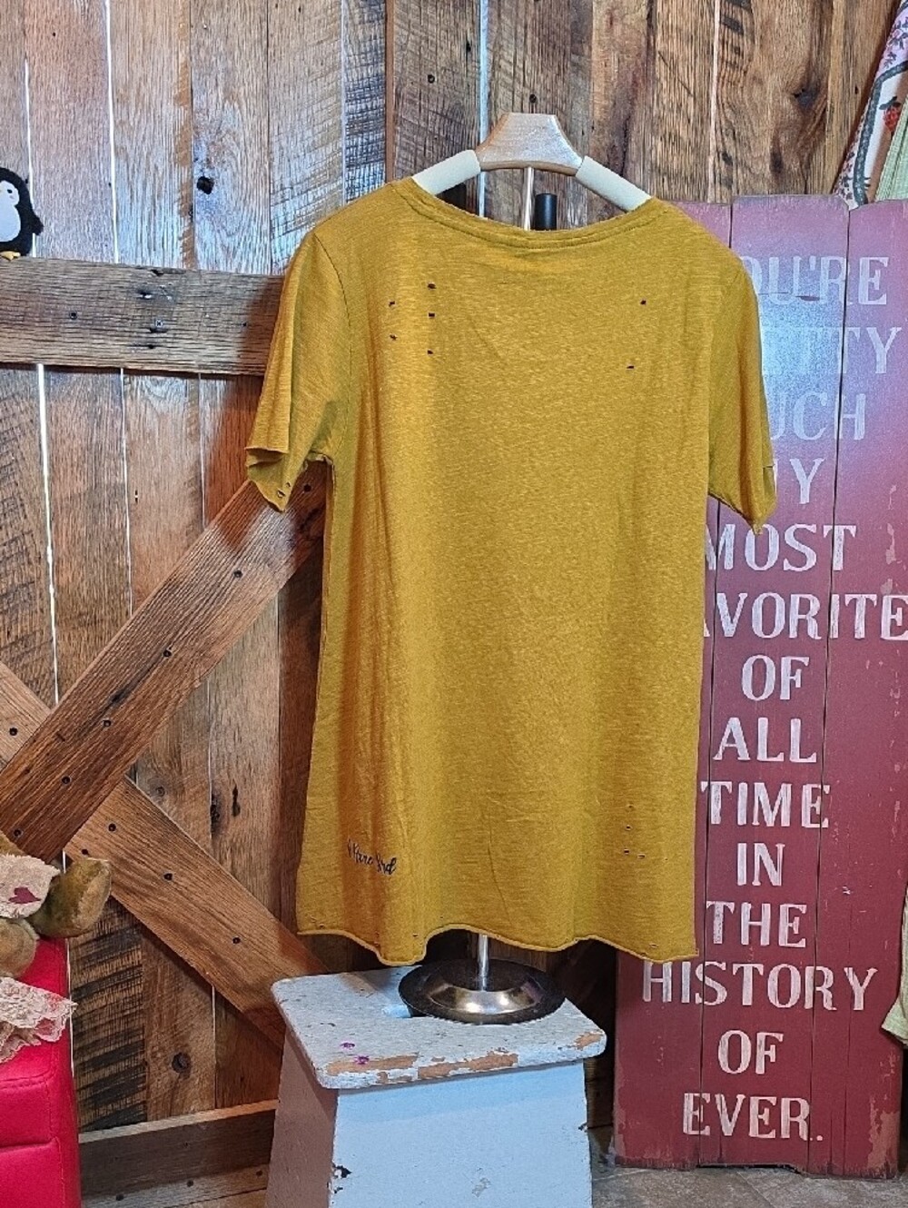 149p Mustard Short Sleeve Graphic Tee - Women - Picture 10 of 10